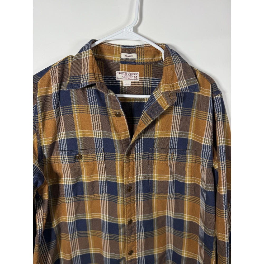 Wallace & Barnes Mens Classic Plaid Flannel Shirt Button Down Long Sleeve Size M - Picture 2 of 9